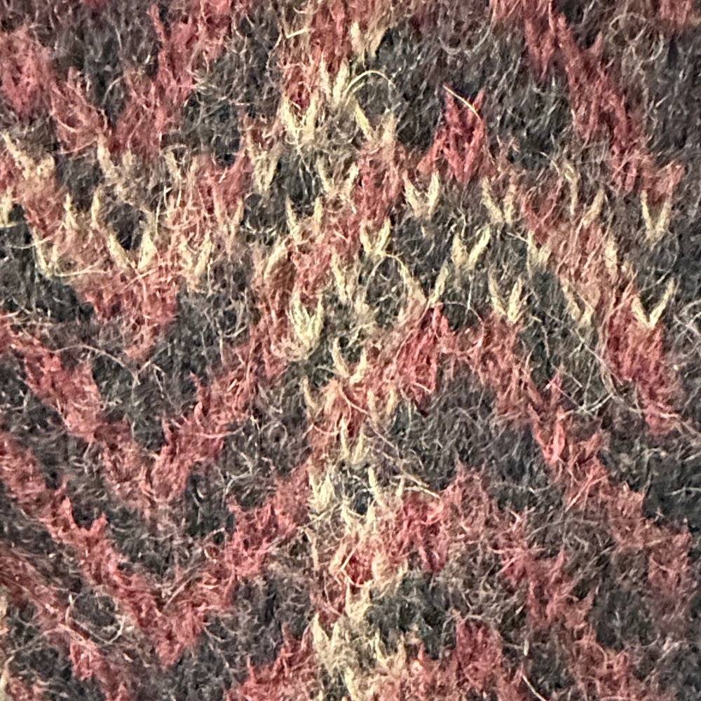 Paul Harris design Burgundy and Black Chevron Cardigan 50% Mohair - Picture 3 of 4